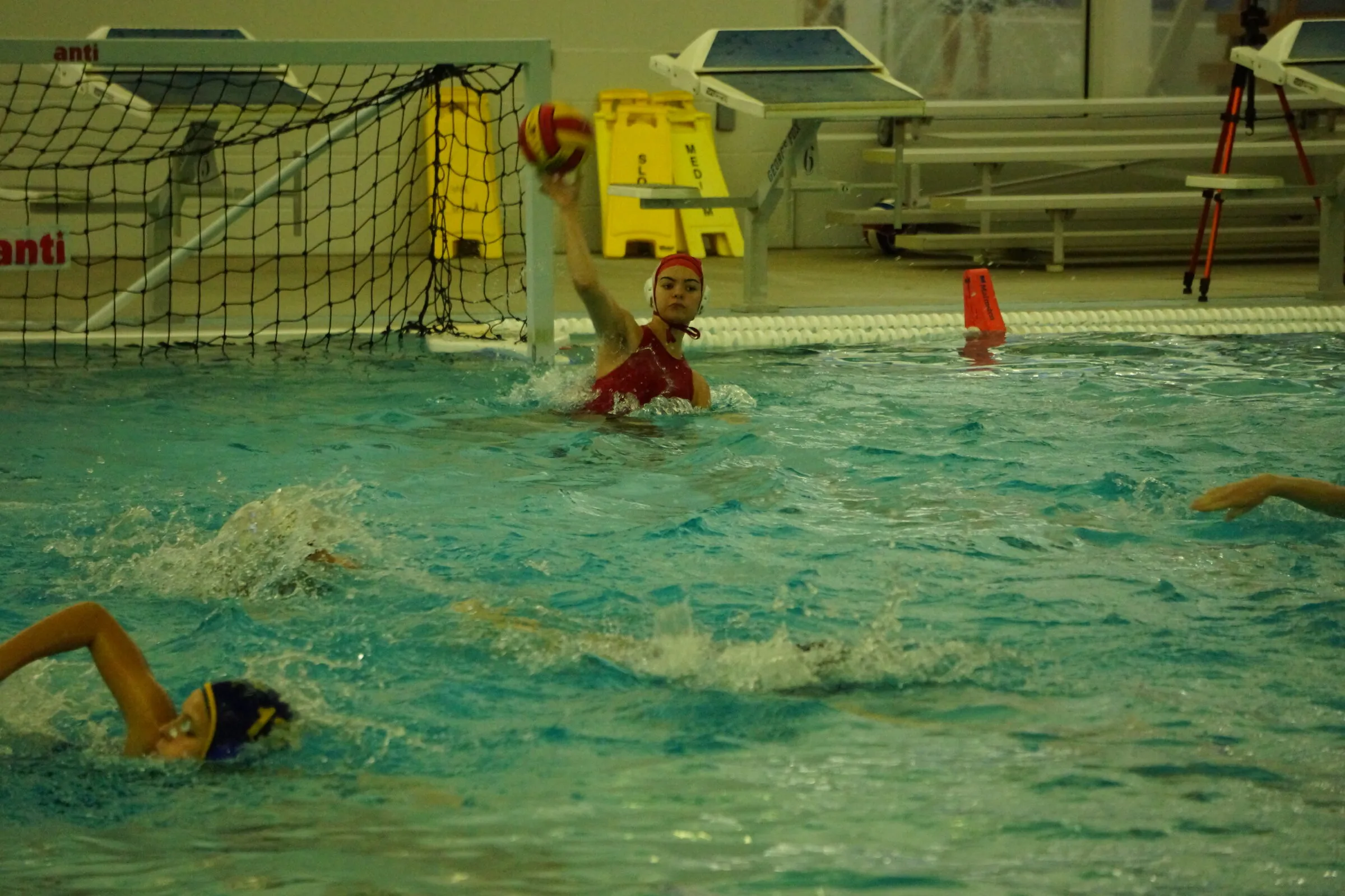 A player lines up a shot near the goal