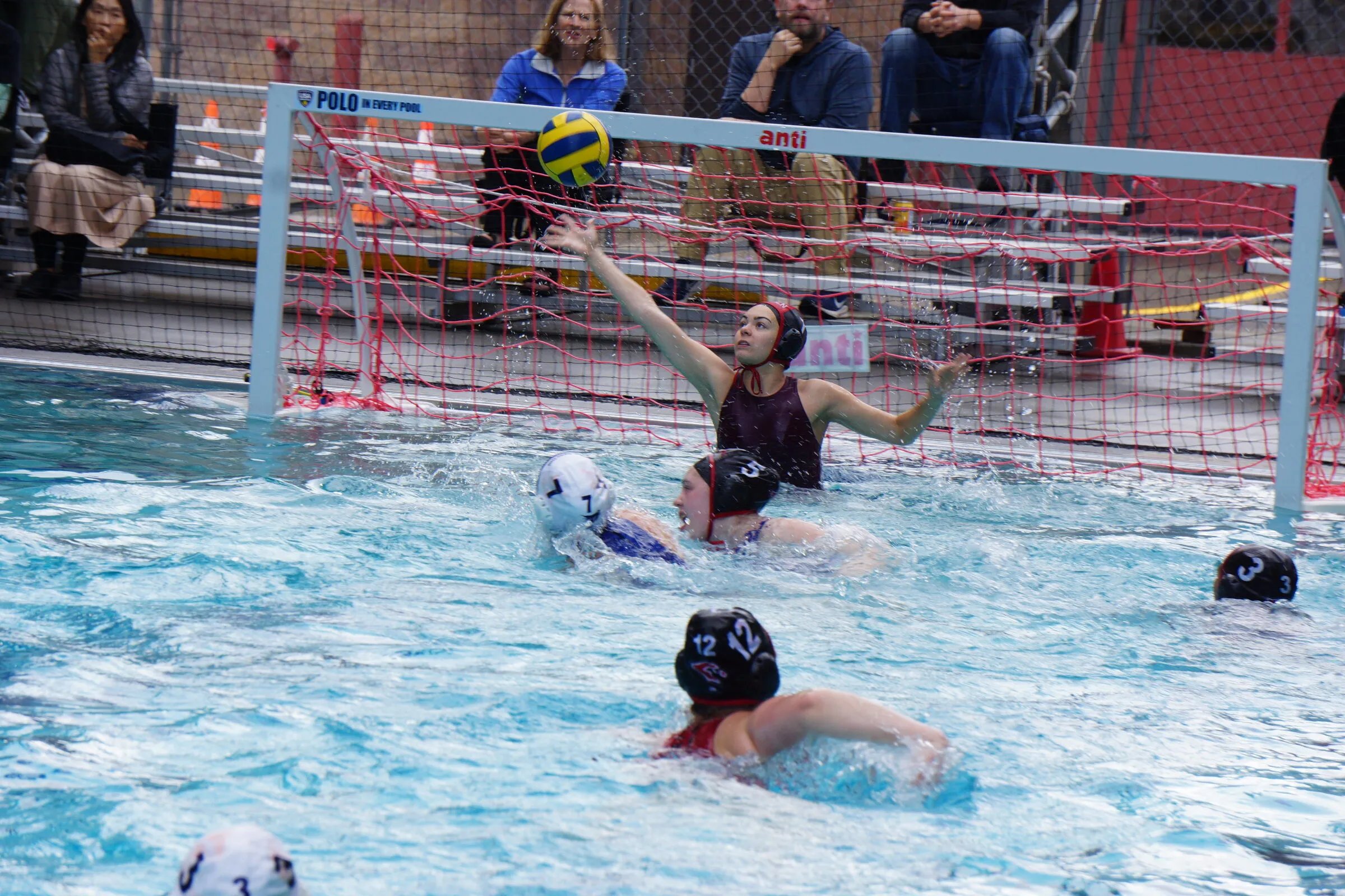 A shot on goal at the near cage